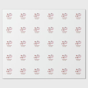 Mr & Mrs add family name date year wedding favour  Wrapping Paper