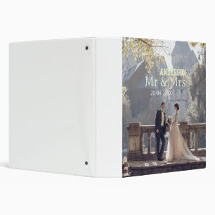Mr & Mrs add family name photo date wedding family Binder