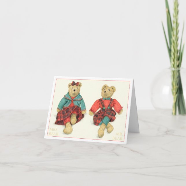 MR. & MRS. BEAR Note Card (Front)