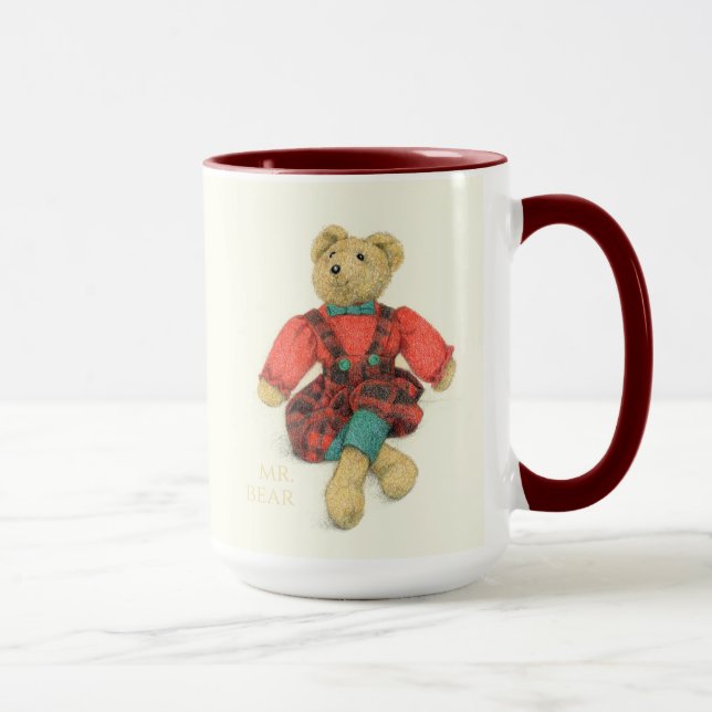 MR. & MRS. BEAR Tall Maroon Combo Mug (Right)