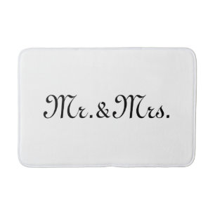 Mr. & Mrs. black white Bath Mat