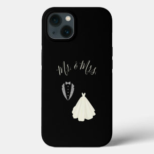 Mr Mrs Black White Wedding iPhone 13 Case