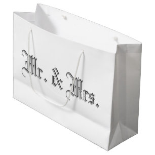 Mr. & Mrs. Blackletter Wine Gift Bag