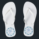 Mr. & Mrs. Blue Floral Wedding Flip Flops<br><div class="desc">For further customization,  please click the "Customize" button and use our design tool to modify this template. If the options are available,  you may change text and image by simply clicking on "Edit/Remove Text or Image Here" and add your own. Designed by Sketchepedia / Freepik.</div>