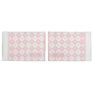 Mr. & Mrs. Cat Mom and Dad Pink Cat Paw Pattern Pillowcase