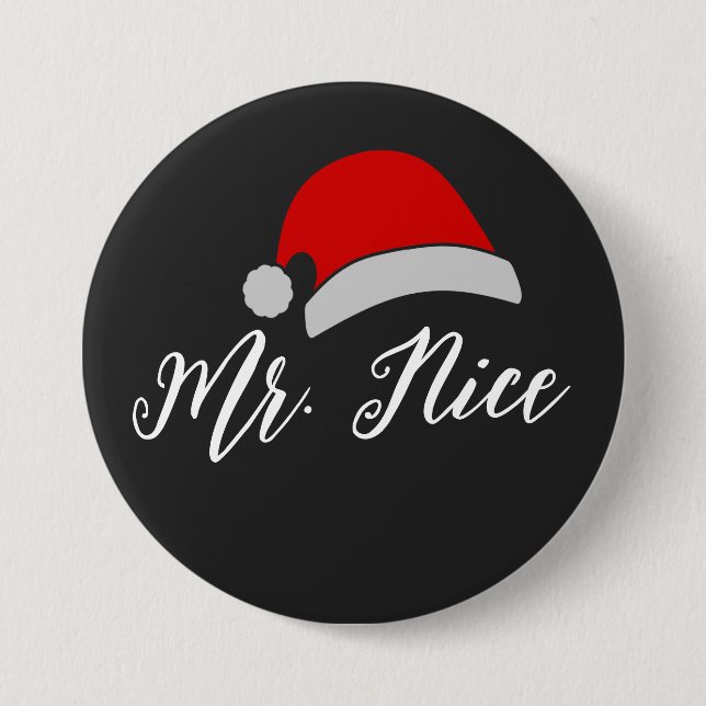Mr & Mrs Christmas Button, Personalized Couple Gif 3 Inch Round Button (Front)