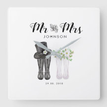 Mr & Mrs Clock Wedding Anniversary Christmas Gift