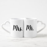 'Mr.' & Mrs.' Coffee Mug Set<br><div class="desc">With an elegant design and delicate accents,  this matching 'Mr.' & Mrs.' Coffee Mug Set is the perfect way for couples to start their mornings together.
Customize text and colours to make your own personalize! Make this special gift for Mother’s Day,  Father’s Day,  Valentine’s Day,  Christmas,  birthdays,  anniversaries.</div>