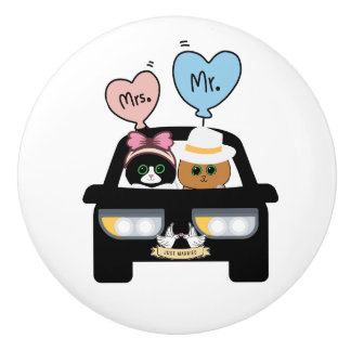 Mr. & Mrs. Couple Ceramic Knob