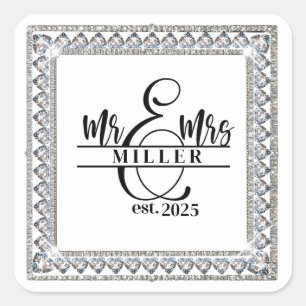Mr. & Mrs. Custom Name Sticker