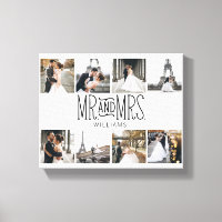 Mr. & Mrs. Eight Photo Hand Lettered Monogram