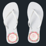 Mr. & Mrs. Elegant Floral Wedding Flip Flops<br><div class="desc">For further customization,  please click the "Customize" button and use our design tool to modify this template. If the options are available,  you may change text and image by simply clicking on "Edit/Remove Text or Image Here" and add your own. Designed by Freepik.</div>