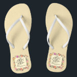 Mr & Mrs Elegant Floral Wedding Flip Flops<br><div class="desc">For further customization,  please click the "Customize" button and use our design tool to modify this template. If the options are available,  you may change text and image by simply clicking on "Edit/Remove Text or Image Here" and add your own.  Designed by Asmaarzq / Freepik</div>