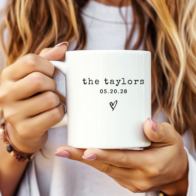 Mr & Mrs | Elegant Script Wedding Newlyweds Custom Coffee Mug (mr and mrs mug gift, engagement gift couple mug, newlywed gift coffee mug, personalized bridal mug)