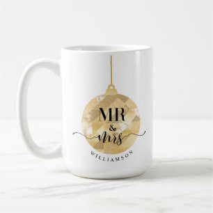 Mr & Mrs    Elegant Shimmering Gold Newlyweds Coffee Mug