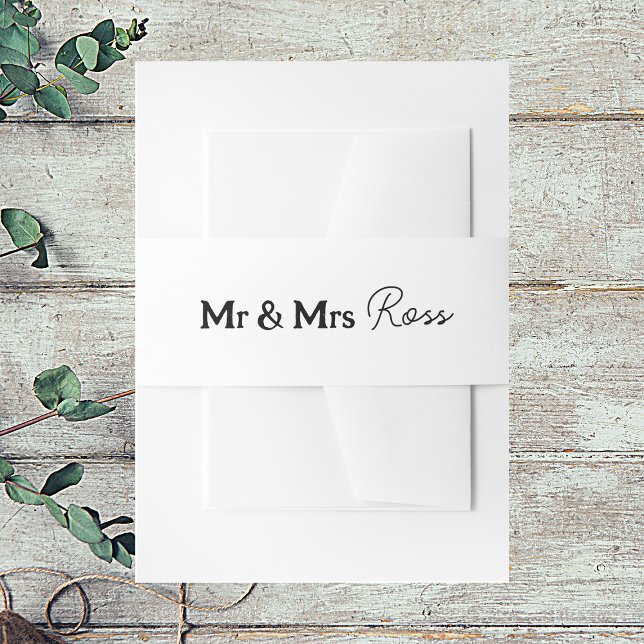 Mr & Mrs Elegant Wedding Invitation Belly Band (Creator Uploaded)