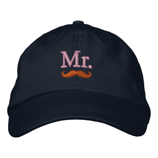 Mr & Mrs Embroidery Embroidered Cap (Front)