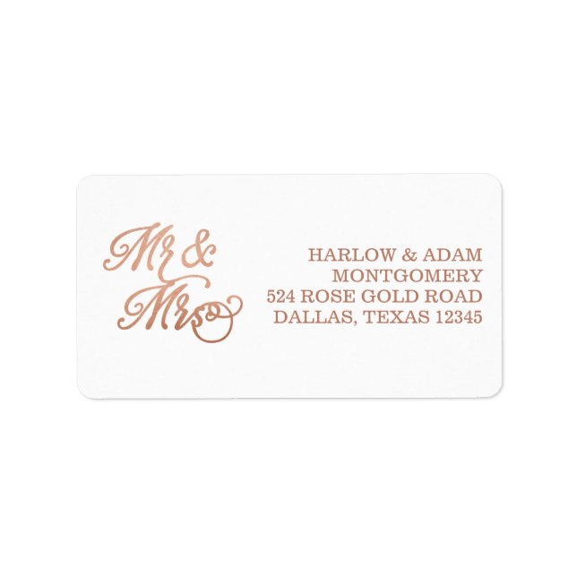 Mr & Mrs Faux Copper Label (Front)