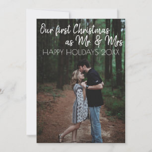 Mr. & Mrs. First Christmas Holiday Card