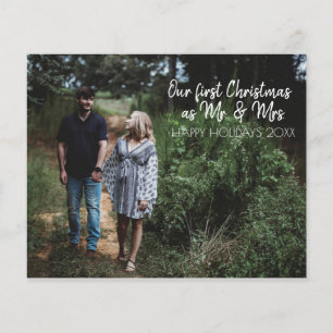Mr. & Mrs. First Christmas Holiday Card