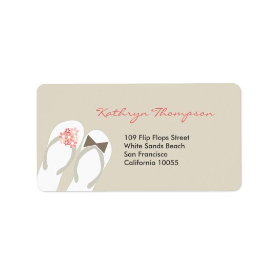 Mr & Mrs Flip Flops Beach Wedding Address Labels