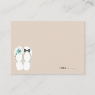 Mr & Mrs Flip Flops Beach Wedding Place Card