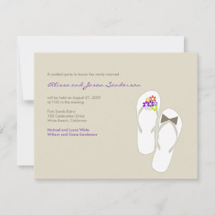 Mr & Mrs Flip Flops Beach Wedding Reception Card