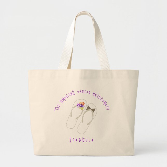 Mr & Mrs Flip Flops Flowers Beach Wedding Tote Bag (Front)