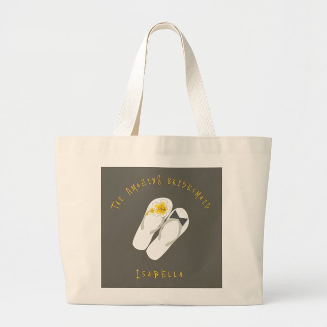 Mr & Mrs Flip Flops Hibiscus Beach Wedding Bag (Front)