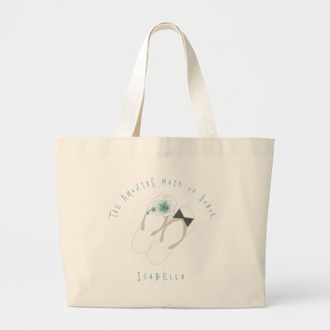 Mr & Mrs Flip Flops Hibiscus Beach Wedding Sac (Devant)