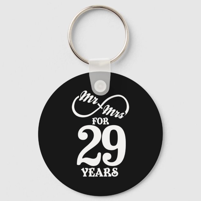 Mr Mrs For 29 Years 29th Wedding Anniversary  Keychain (Front)