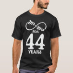 Mr. & Mrs. For 44 Years 44th Wedding Anniversary T-Shirt<br><div class="desc">Great this Wedding Anniversary Matching outfit for married couples,  Men,  Women,  couples,  wife,  husband,  mom and dad as a Valentine Gift or birthday and christmas Gift,  mother's and father's day Gift.</div>