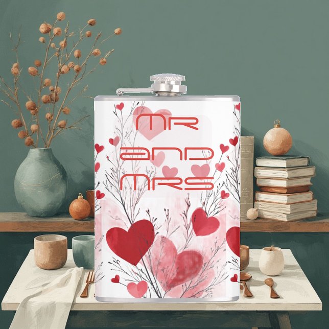 Mr & Mrs Forever Timeless Elegance Romantic Couple Hip Flask (Mr & Mrs Forever Timeless Elegance Romantic Couple Flask)