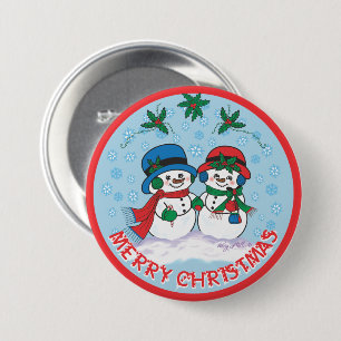 Mr. & Mrs. Frosty The Snowman 3 Inch Round Button