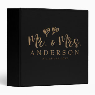 MR. & MRS. Gold Script Typography Modern Minimal Binder