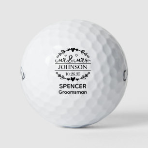 Mr & Mrs Groomsman Golf Balls
