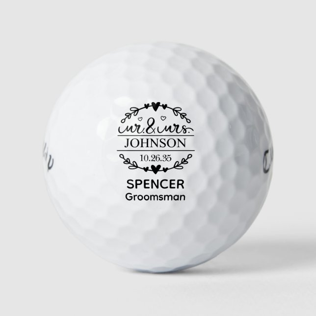  Mr & Mrs Groomsman Golf Balls (Front)