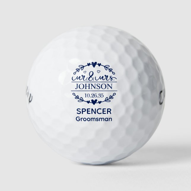 Mr & Mrs Groomsman  Golf Balls (Front)