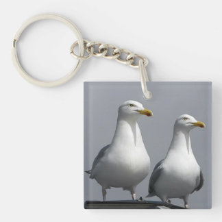 Mr & Mrs Gully Bold Funny Seagull Couple Novelty  Keychain