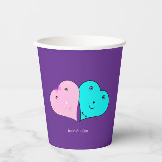 mr & mrs hearts Favour Box Paper Cups