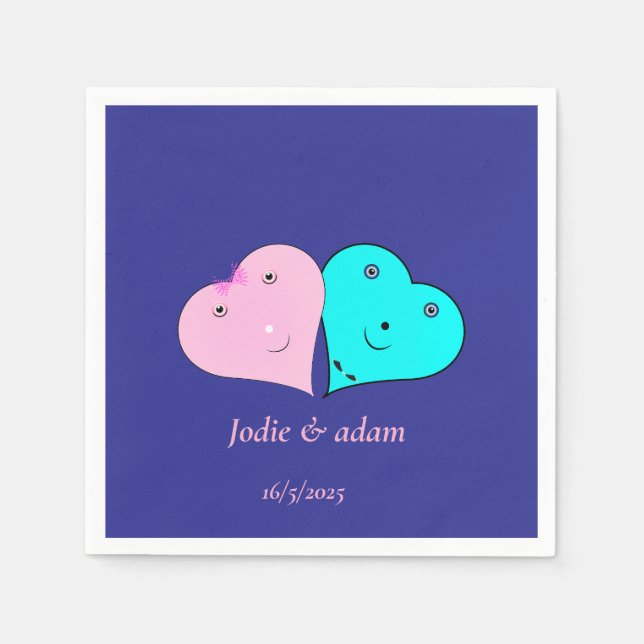  mr & mrs hearts napkin (Front)