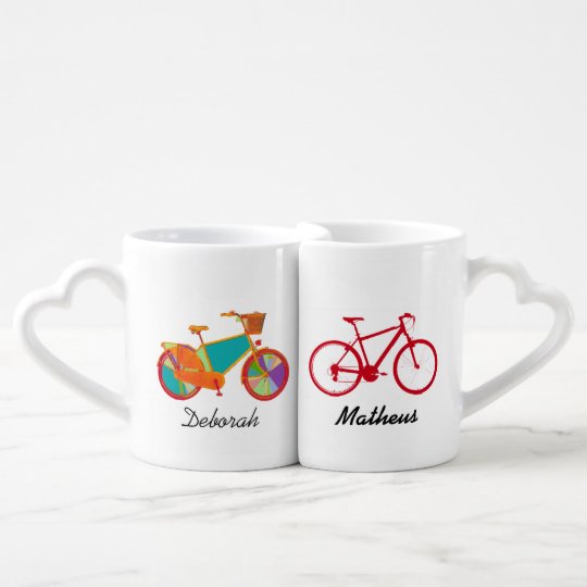 mr mrs his her bicycles coffee mug set