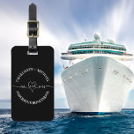 Mr mrs honeymoon black white newlyweds luggage tag<br><div class="desc">Black background,  white text.  Mr mrs and a heart.
Personalize and add your names.
Back: Add your contact information</div>