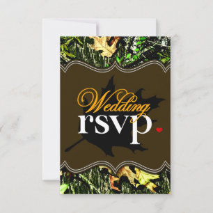 Mr & Mrs Hunting Camo Brown Wedding RSVP Cards
