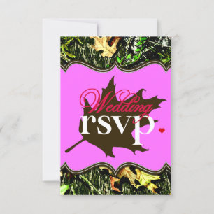Mr & Mrs Hunting Camo Pink Wedding RSVP Cards