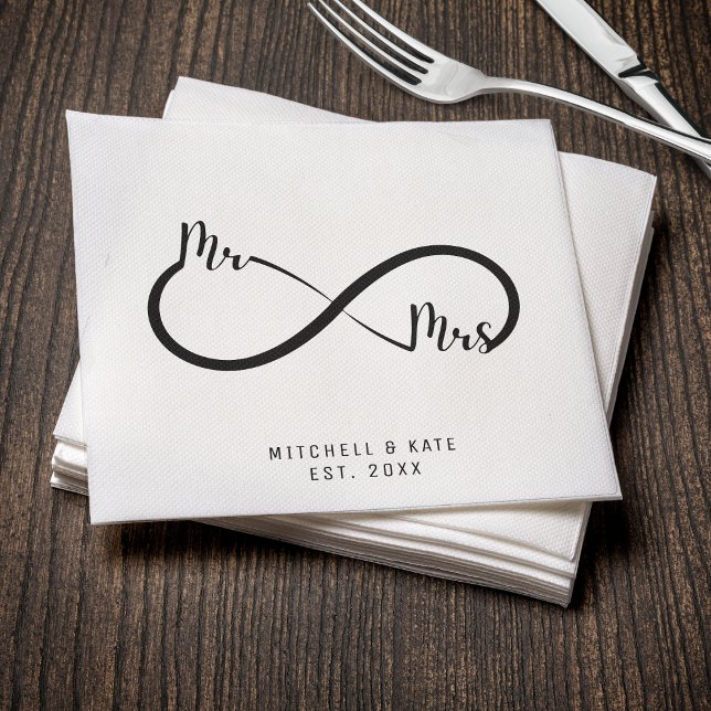 Mr & Mrs Infinity Symbol Wedding Napkin (Mr & Mrs Infinity Symbol Wedding Napkins
)