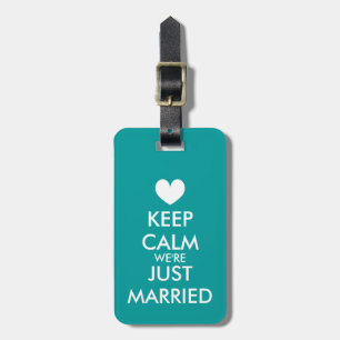 Mr & Mrs keep calm just married travel luggage tag