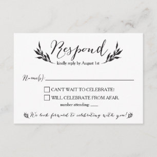 Mr. & Mrs. Kraft Rustic Wedding RSVP card