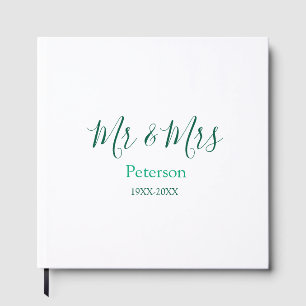 Mr & Mrs last name married year wedding engagement Guest Book