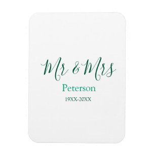 Mr & Mrs last name married year wedding engagement Magnet
